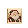 Elegant 5D acrylic pearl diamond painting featuring a classic Santa Claus in a gold frame - Santa Claus