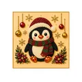 Sparkling 3D textured Christmas penguin DIY diamond art painting for festive home decor - Christmas Penguin / 1 Piece