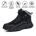 Botas de seguridad para hombre, diseño alto, antipinchazos y transpirables en negro - 39 / Negro