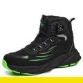 Botas de seguridad de caña alta en negro y verde neón con cordones rotativos - 719 Caña Alta / Talla 39 / Verde