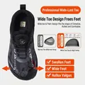 Chaussures de sécurité noires respirantes avec bout extra large et coque en acier - 35 / Style 735 Large Orteils Laçage Rapide à Molette