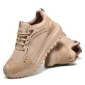 Zapatos de seguridad profesionales caqui con punta de acero y malla traspirable - 39 / 730 Caqui Anti-Aplastamiento Anti-Perforación Malla Grande / Caqui