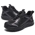 Zapatos de seguridad profesionales negros para hombre con puntera de acero y cierre de rueda - 38 / Estilo 735 Negro con Dial (Punta Ancha)