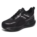 Zapatos de seguridad negros ligeros y transpirables con punta de acero para hombre - 39 / 729 Estilo Negro Anti-aplastamiento y Anti-perforación / Negro