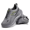 Zapatos de seguridad grises para hombre con puntera de acero y suela antiperforación - 39 / Estilo 729 Gris Anti-Aplastamiento y Anti-Perforación (729)