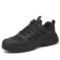 Black breathable safety shoes with anti-smashing toe and convenient dial lacing system - 36 / 833 Black Anti-smash & Puncture Resistant - Rotary Knob Style / Black