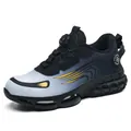 Zapatos de seguridad para hombre con cierre de perilla, degradado gris y negro con amarillo - 36 / 996 Degradado