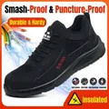 Durable black anti-smash anti-puncture work safety shoe with insulation rating - 36 / 676 Black Insulated