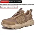 Zapatos de seguridad ligeros y transpirables con puntera de acero en color beige - 36 / Estilo de Verano Transpirable (657) / Marrón