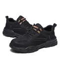 Zapatos de seguridad para hombre ligeros y transpirables con punta de acero negro. - 36 / Estilo de malla negra transpirable (633) / Negro
