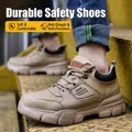 Zapatos de seguridad caqui para hombres con protección anti-aplastamiento profesional - 36 / Estilo Caqui para Todas las Estaciones (705) / Caqui