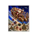 Exquisite 5D DIY Christmas diamond painting kit with Santa Claus and reindeer pearl art - Flying Santa and Reindeer