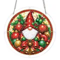 Christmas gnome stained glass style acrylic puzzle hanging ornament - 1 Piece/Pack / Christmas Gnome