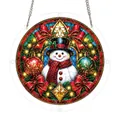Stained glass style acrylic Christmas snowman puzzle hanging ornament with metal chain - 1 Piece/Pack / Fairy Lights Snowman