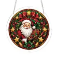 Christmas Santa Claus acrylic puzzle hanging ornament with stained glass style design - 1 Piece/Pack / Santa Claus