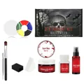 Kit complet de maquillage SFX Halloween avec faux sang, cire et latex liquide - Ensemble de Maquillage d'Halloween