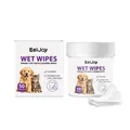 EelJoy 50 salviette per la pulizia dentale degli animali domestici per cani e gatti - 50 Pezzi/Confezione / Bianco