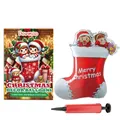 Gran globo de calcetín navideño con bomba manual roja para decoración de fiestas - Globo de Calcetín de Muñeco de Nieve + Bomba