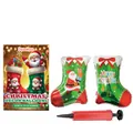 Globos de Navidad DOWMOO con forma de calcetín y bomba manual para la decoración - Globo de Calcetín de Papá Noel + Bomba