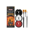 Kit de maquillage Halloween avec peintures grasses noir blanc rouge et pinceaux - 15g*3 Peinture Visage + 3 Pinceaux