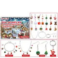 Calendario de Adviento de joyas DIY con 24 dijes navideños, pulsera y collar - Juego de Pulsera de Navidad Caja Ciega