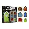 Set of 6 colorful miniature fairy garden doors for magical tree and outdoor decor - Style 1 / 6-Piece Set