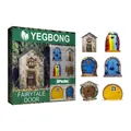 Set of 6 miniature fairytale garden doors with colorful gnome house designs - Style 2 / 6-Piece Set