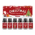 Set de aceites aromáticos de Navidad EELHOE con seis fragancias en caja roja - 60ml (10ml*6 Botellas)