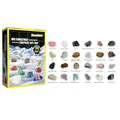 Vista detallada de 24 muestras de minerales de la caja de regalo sorpresa de Navidad. - Juego de Caja de Regalo de Mineral de 24 Rejillas