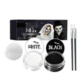 Kit profesional de pintura facial y corporal blanco y negro para Halloween con pincel - 40G (20G*2) / Juego Pintado