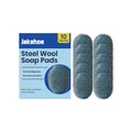 Jakehoe paquete de 10 estropajos de lana de acero con jabón para limpieza de grasa y óxido - 10 Piezas / Azul