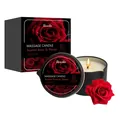 Duftende Rose und Ebenholz Massagekerze Set in elegantem schwarzem Glastiegel - Rose & Ebenholz (SKU00014432) / 57g/2oz / Schwarz