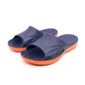 Men's stylish outdoor leisure slide slippers with navy blue strap and orange EVA sole - 38 / Blue Orange