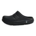 Side view of black waterproof work clogs featuring a small chef logo on the heel area - 35-36(230) / Black