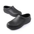 Detailed view of black anti-slip kitchen work shoes with waterproof EVA material - 35 / Black