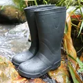 Tall black waterproof EVA rain boots for kitchen laundry work outdoor garden use - 35-36 / Black