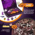 Close-up of Halloween advent calendar doors and small character toy figures - Halloween Advent Calendar (HC-311) / 24 Pieces Toy Set