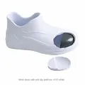 Detailed view showing the internal steel toe protection of white waterproof work shoes - 38 / Style 125 / White