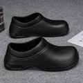 Professional black waterproof and oil-proof anti-slip chef work shoes for kitchen. - 36 / Black