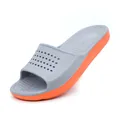 Lightweight gray and orange dual-tone non-slip slide slippers for indoor and outdoor wear - 36 / Grey Orange
