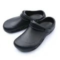 Detailed view of black waterproof anti-slip chef work shoes for kitchen or hospital - M(36-37) / Black