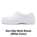 Detailed side profile of white non-slip safety work shoe for kitchen and medical use - 38 / Style 129 / White