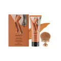 Fondotinta correttore per gambe Zephoco in tonalità bronzo con set di pennelli professionali - Set da 100g (Con Pennello) / Bronzo