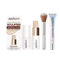 Set de contouring y cuidado facial Zephoco con barra moldeadora, crema y brocha pro - Barra de Contorno + Crema + Brocha / Set de tres piezas / Piel clara