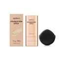 zephoco Ivory White foundation stick and black teardrop makeup puff set for base - Foundation Stick + Puff / Ivory