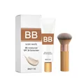 Crema BB hidratante blanco marfil con SPF 30 y una brocha de maquillaje con mango de bambú - 30g Con Brocha para Base / Marfil