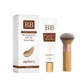 Zephoco Crema BB hidratante SPF 30 protector solar color trigo con brocha de maquillaje profesional - 30.00g / Color Trigo (Con Brocha)