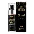 Zephoco 3-in-1 leuchtendes Make-up Foundation in Dark SPF 15 30ml Flasche - Dunkle Farbart / Standardgröße / Dunkle Haut