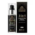 Zephoco 3-in-1 Premium Foundation im Farbton Light mit LSF 15 Sonnenschutz für Gesicht - Helle Farbart / Standardgröße / Helles Nude