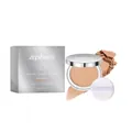 Polvos compactos minerales zephoco SPF30 Tono oscuro con borla y caja de color plateada - 8.00g / Piel Profunda